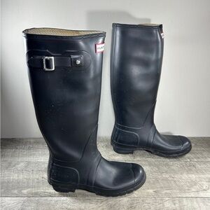 Hunter Original Black Rain Women’s Waterproof Winter Snow Tall Boots Size 9